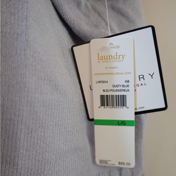 Dusty blue Turtleneck Sweater bell sleeves tags on Laundry Large - Picture 8 of 10